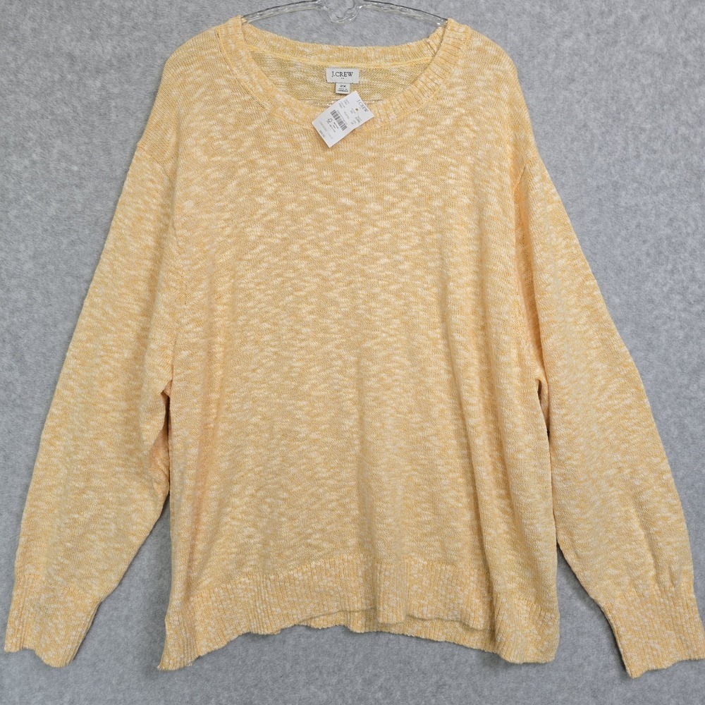 J Crew Womens Size 2X Crewneck Beach Sweater Coastal Knit Preppy Casual Flowy
